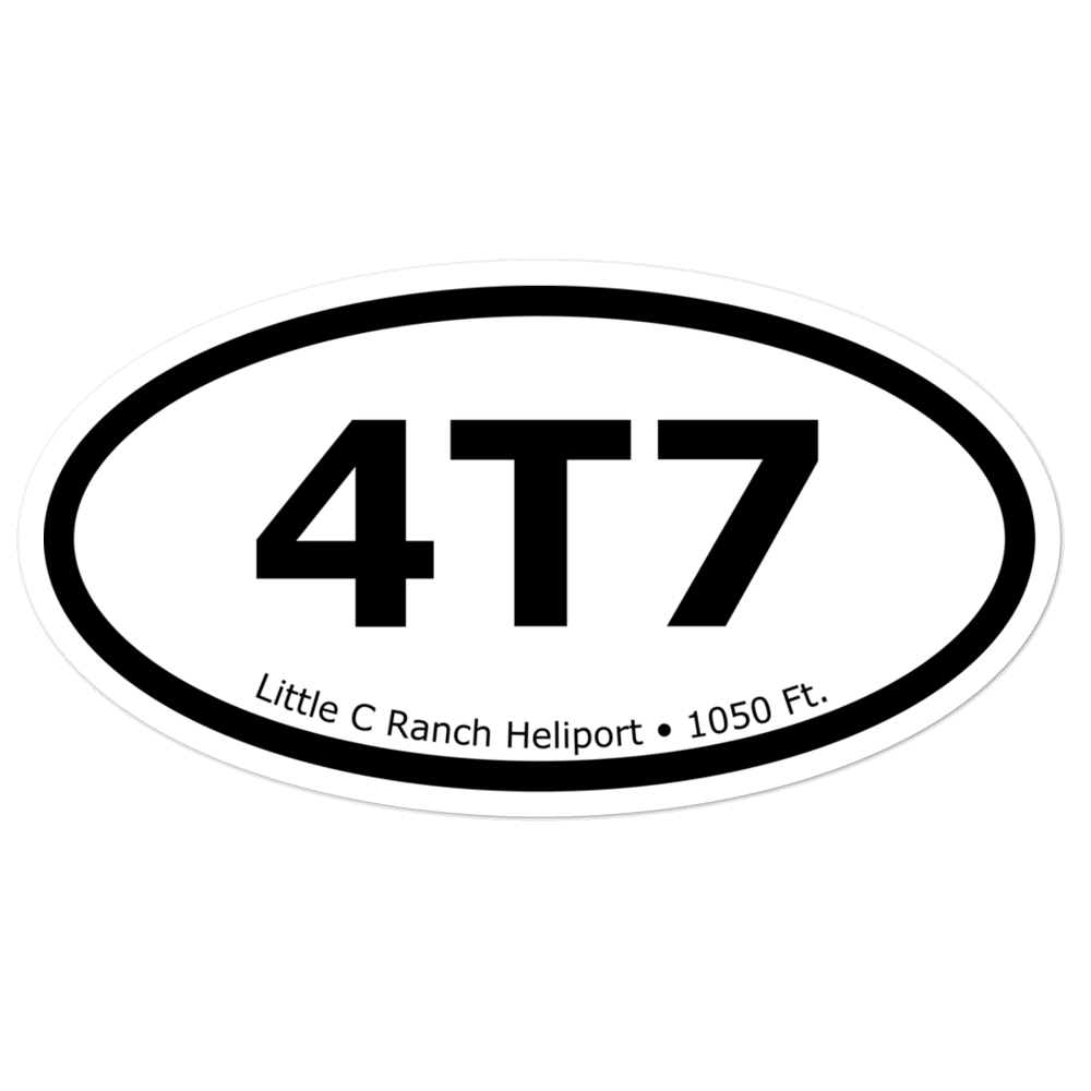 Little C Ranch Heliport (4T7) Oval Sticker 