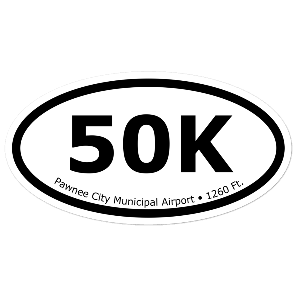 Pawnee City Municipal Airport (50K) Oval Sticker 