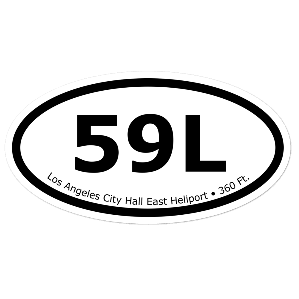 Los Angeles City Hall East Heliport (59L) Oval Sticker 