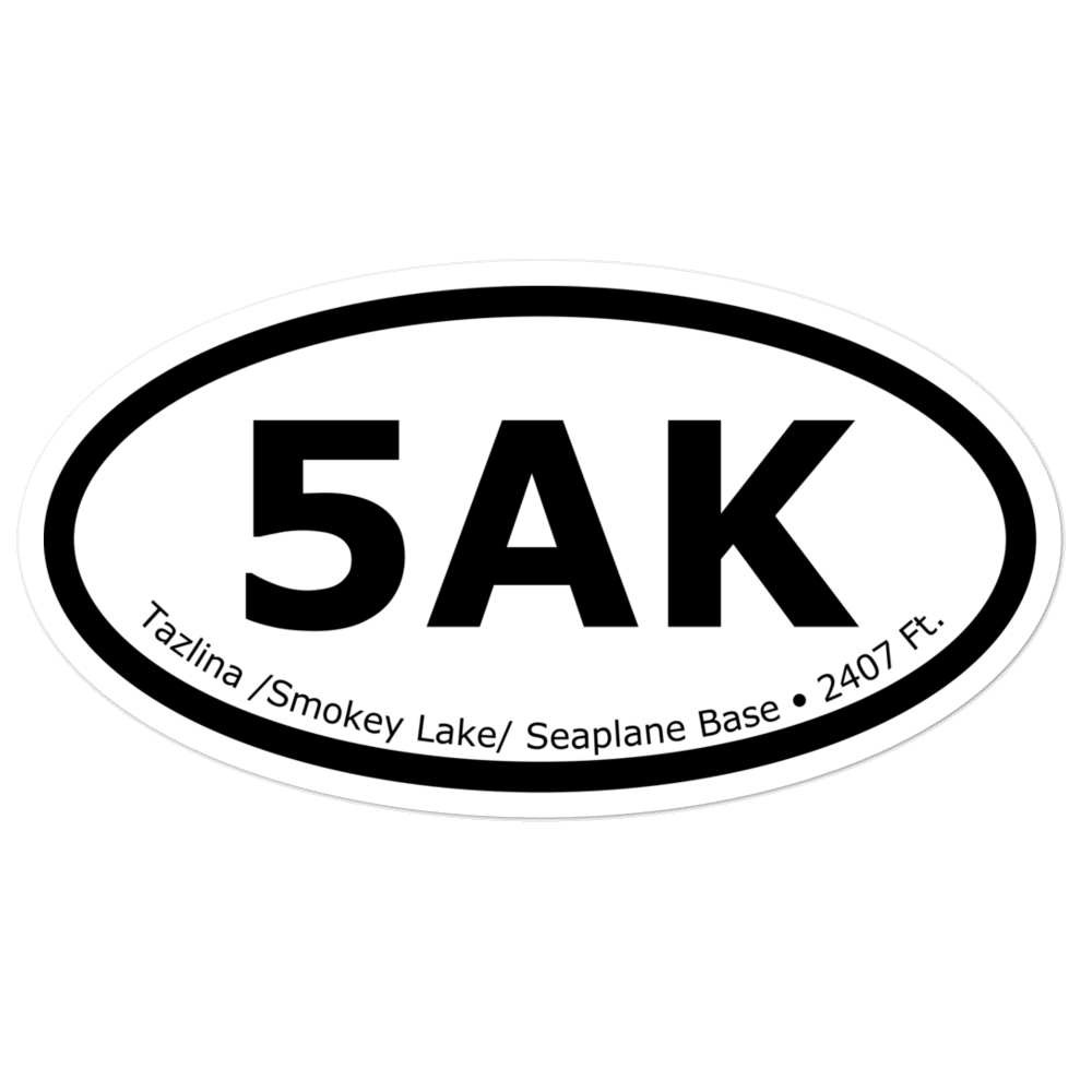 Tazlina /Smokey Lake/ Seaplane Base (5AK) Oval Sticker 