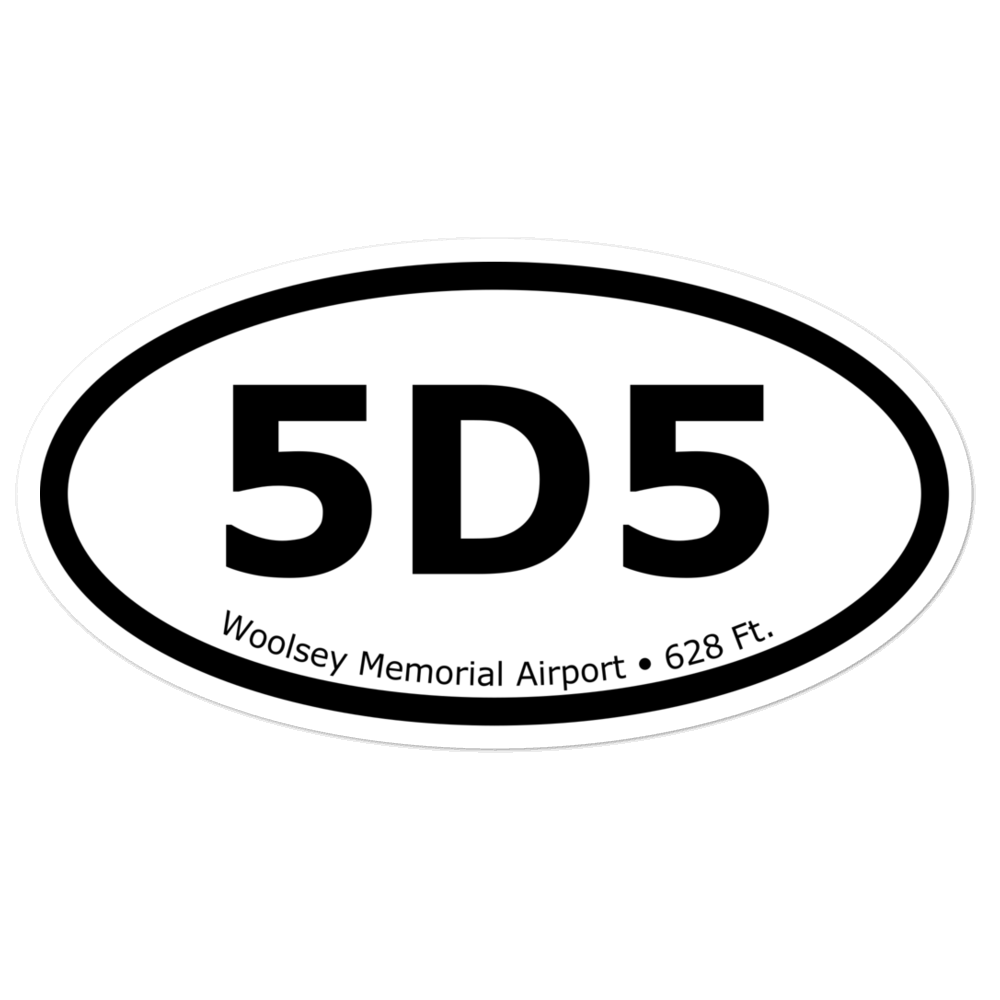 Woolsey Memorial Airport (5D5) Oval Sticker 