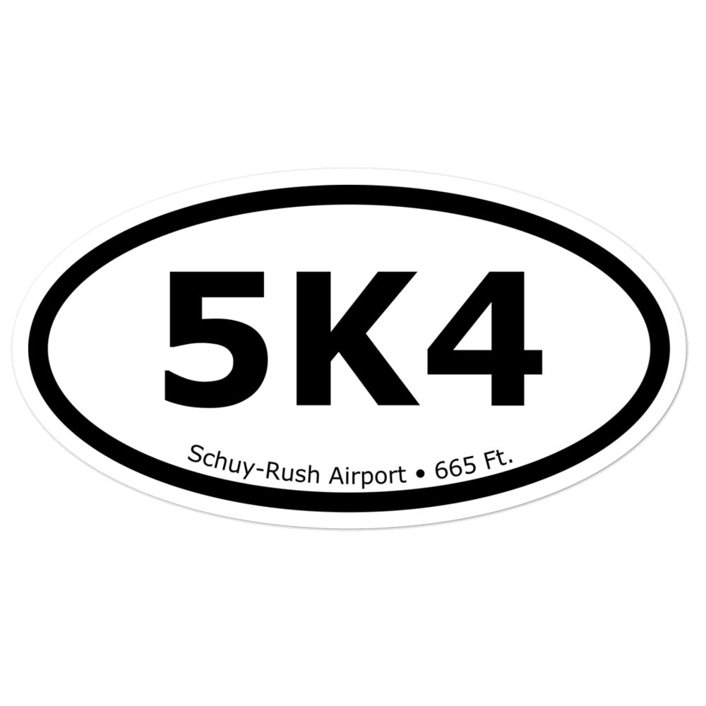 Schuy-Rush Airport (5K4) Oval Sticker 