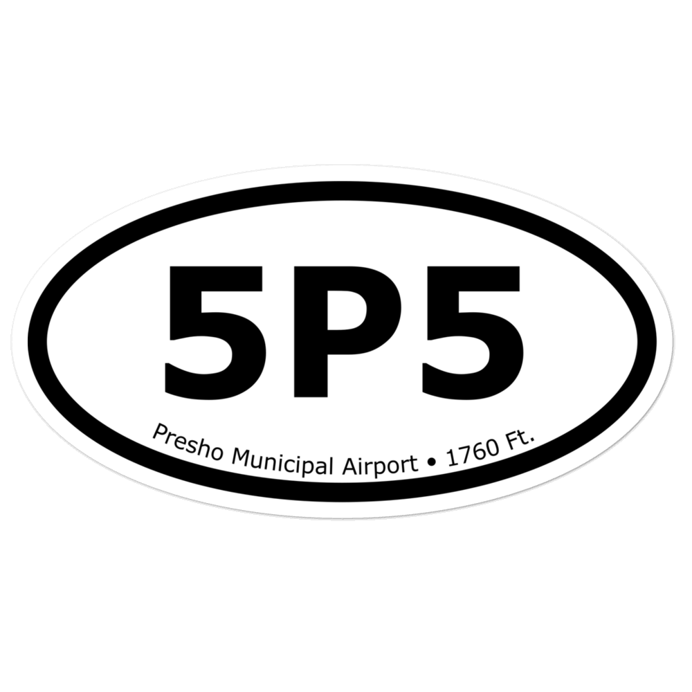 Presho Municipal Airport (5P5) Oval Sticker 