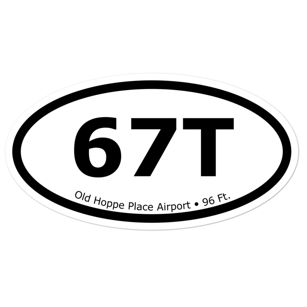 Old Hoppe Place Airport (67TX) Oval Sticker 