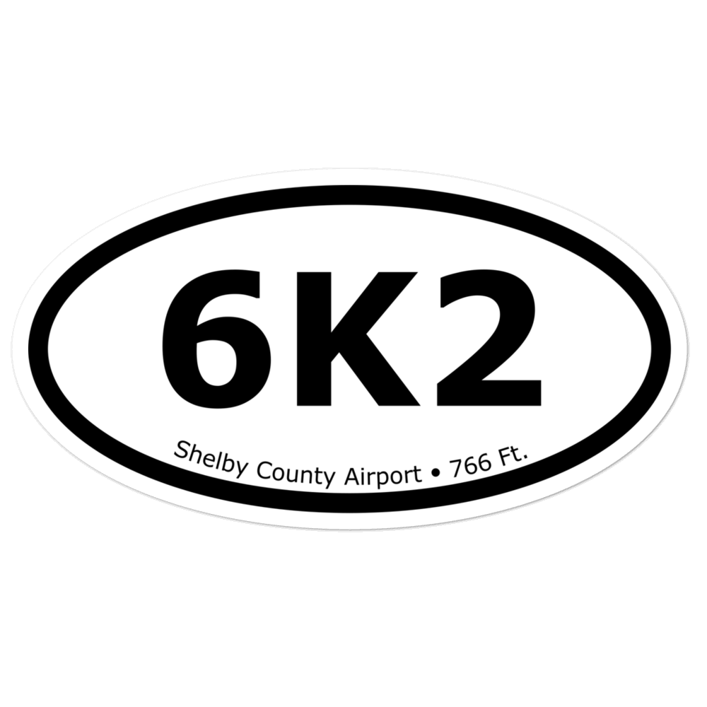 Shelby County Airport (6K2) Oval Sticker 