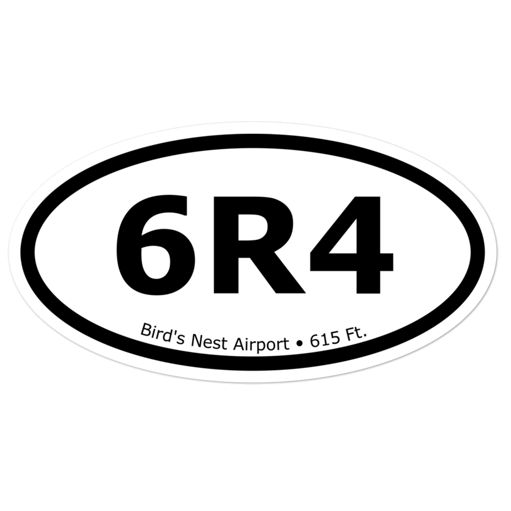 Bird's Nest Airport (6R4) Oval Sticker 
