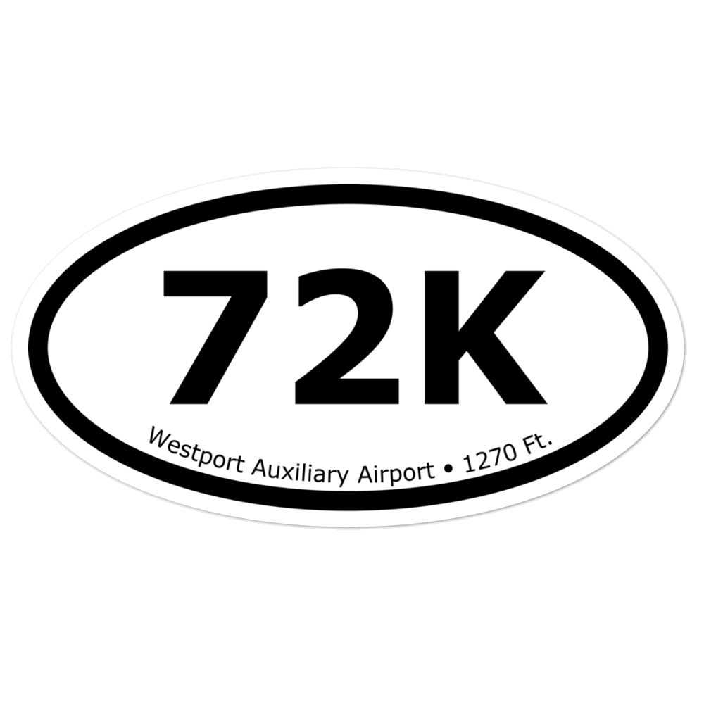 Westport Auxiliary Airport (72K) Oval Sticker 
