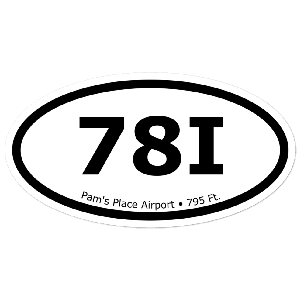 Pam's Place Airport (78I) Oval Sticker 
