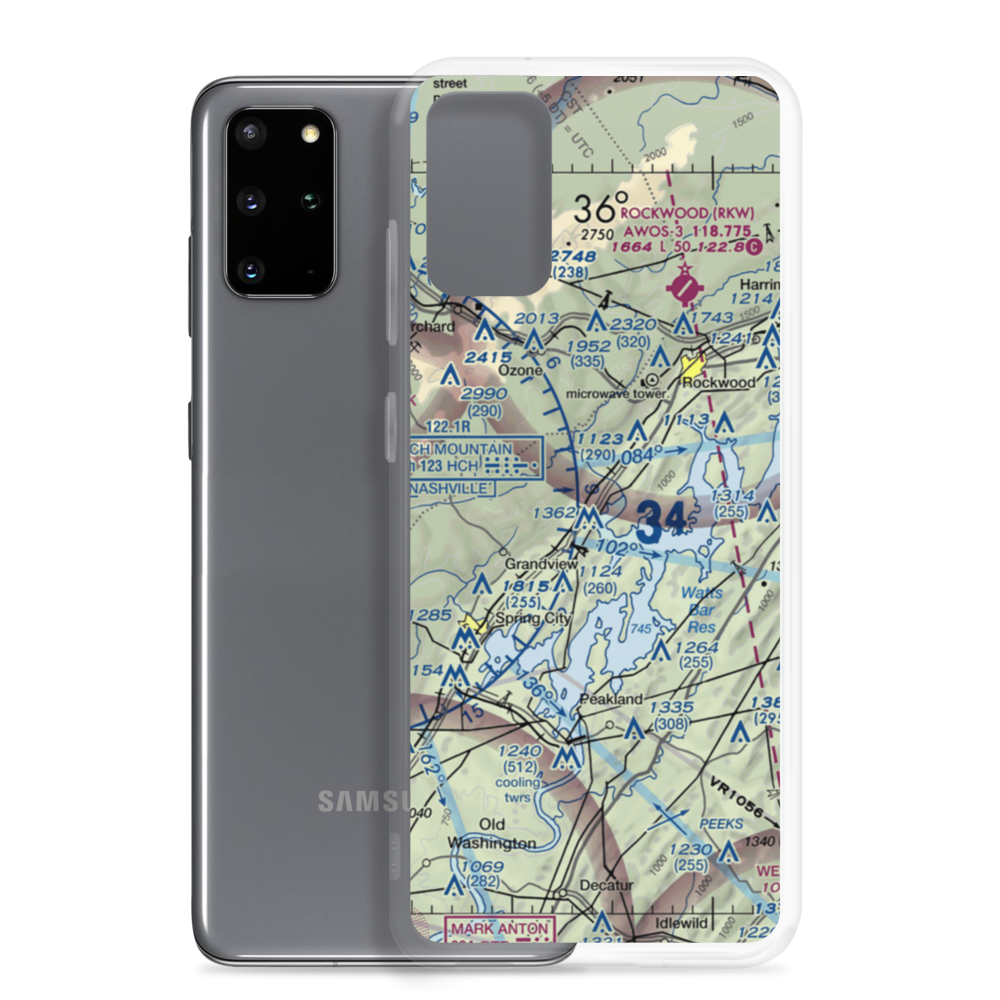 100 Aker Wood Airport (TN41) VFR Sectional Samsung Case Samsung Galaxy S20 Plus model shown