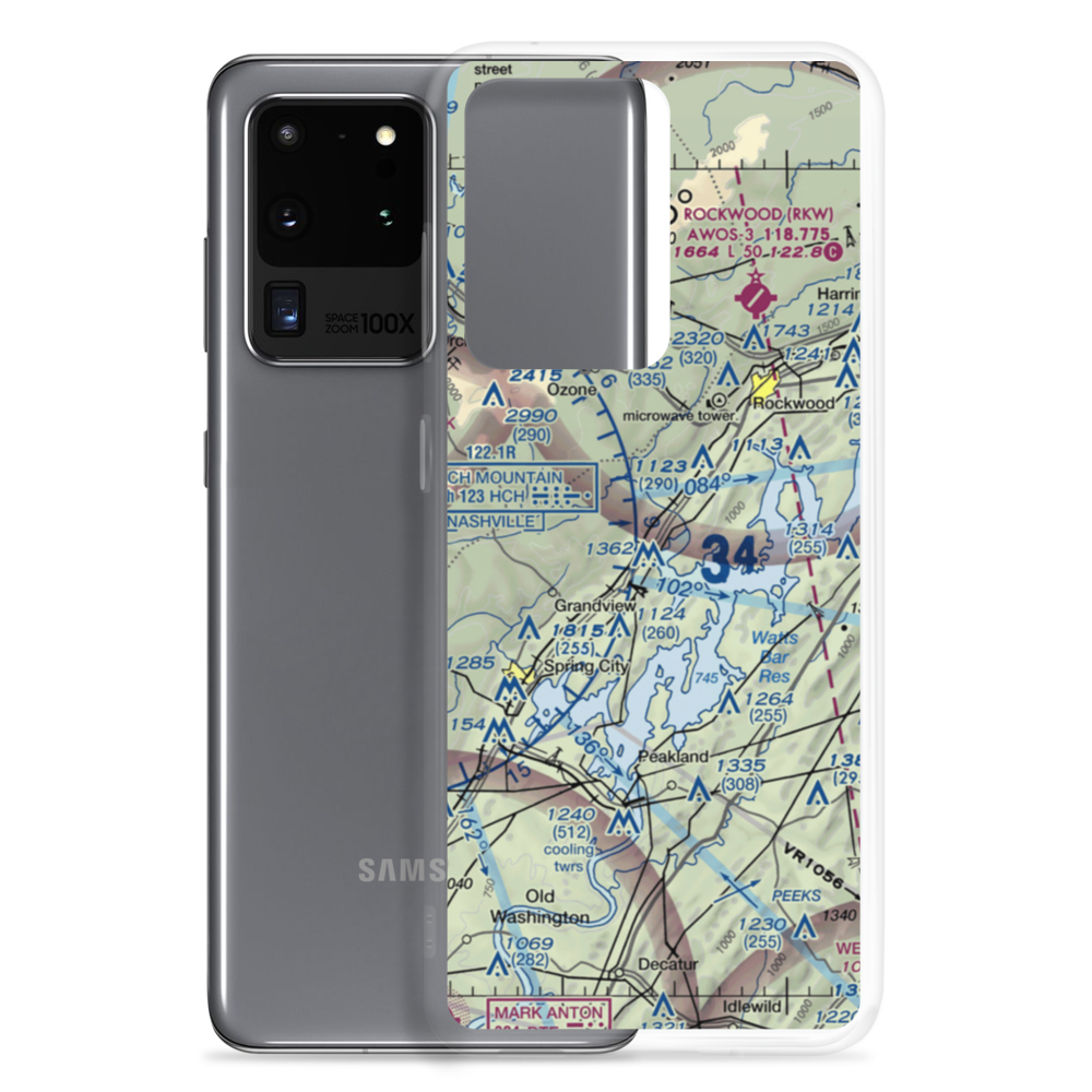 100 Aker Wood Airport (TN41) VFR Sectional Samsung Case Samsung Galaxy S20 Ultra model shown