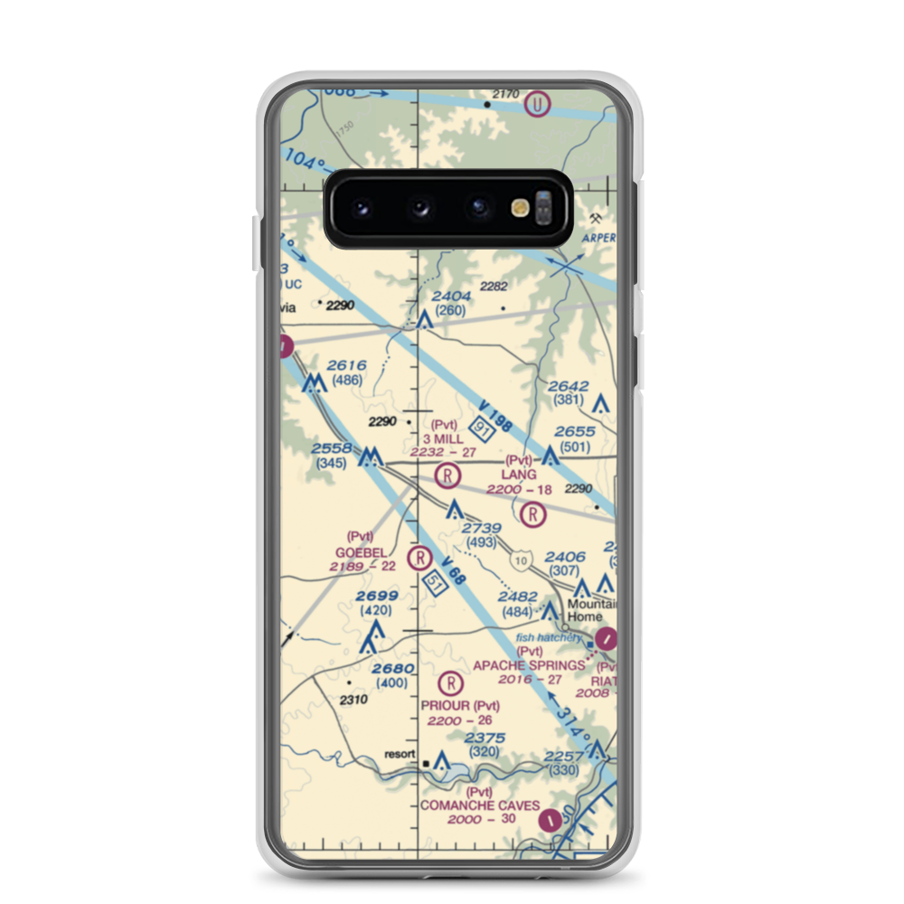3 Mill Ranch Airport (44XS) VFR Sectional Samsung Case Samsung Galaxy S10 model shown