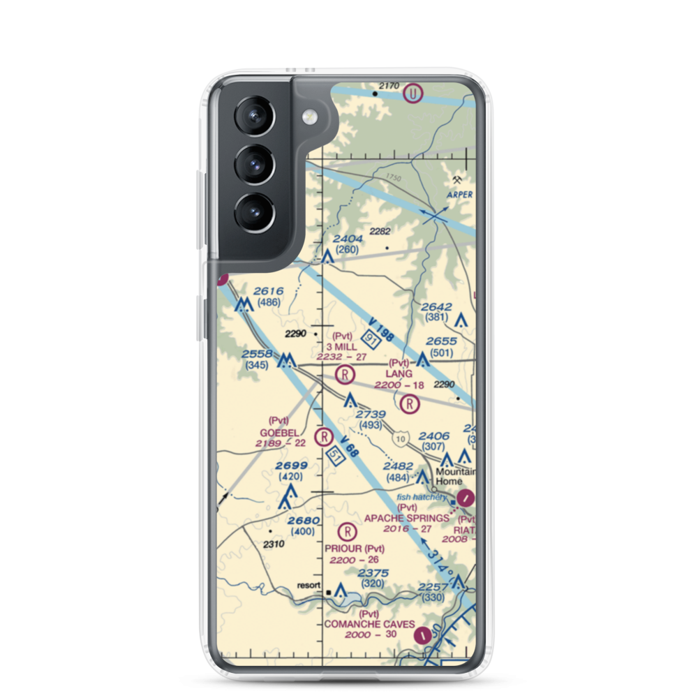3 Mill Ranch Airport (44XS) VFR Sectional Samsung Case Samsung Galaxy S21 model shown