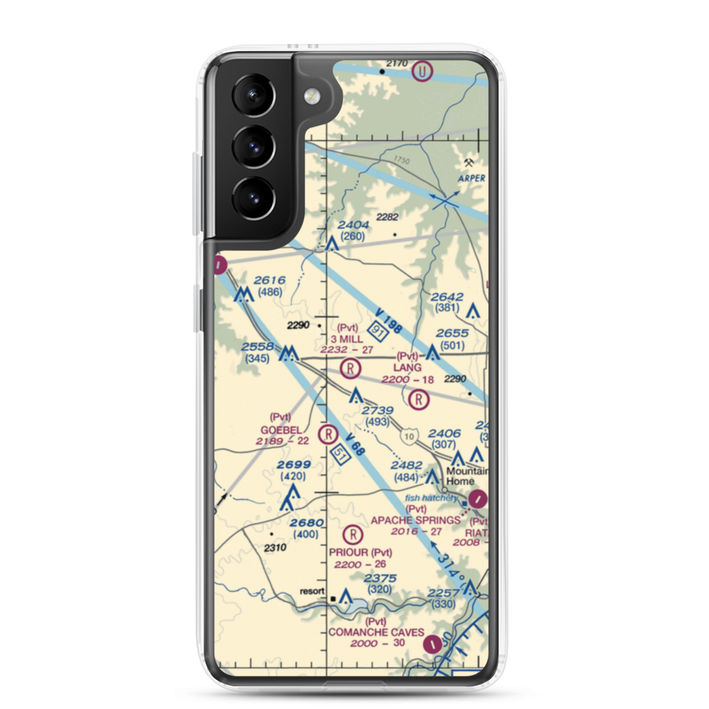 3 Mill Ranch Airport (44XS) VFR Sectional Samsung Case Samsung Galaxy S21 Plus model shown