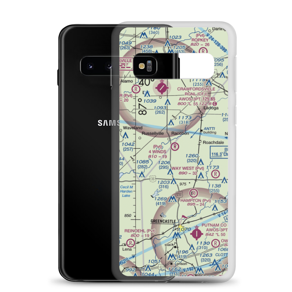 4 Winds Aerodrome (IN45) VFR Sectional Samsung Case Samsung Galaxy S10 model shown