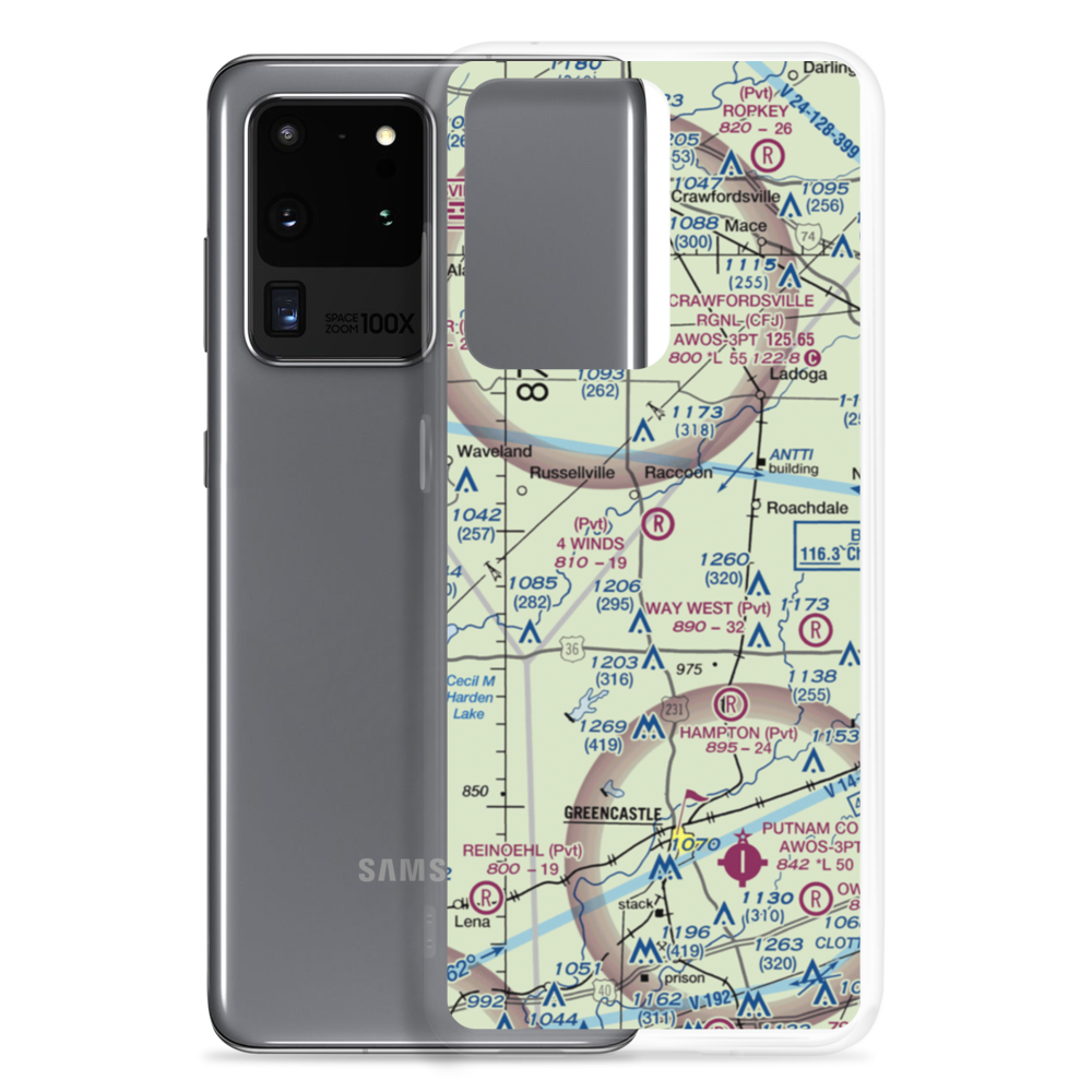 4 Winds Aerodrome (IN45) VFR Sectional Samsung Case Samsung Galaxy S20 Ultra model shown