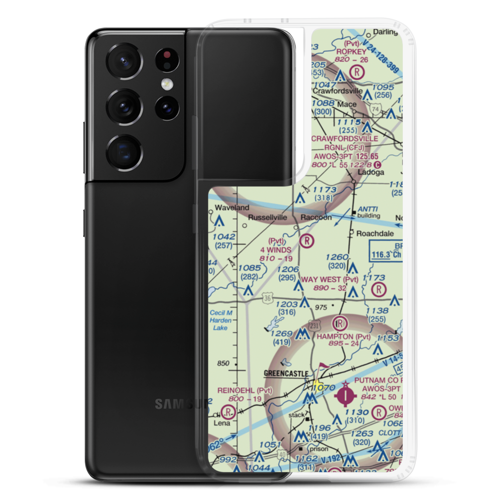 4 Winds Aerodrome (IN45) VFR Sectional Samsung Case Samsung Galaxy S21 Ultra model shown