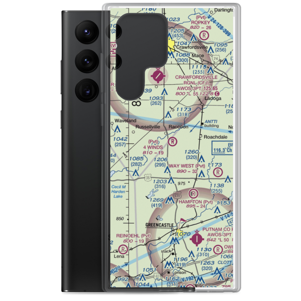 4 Winds Aerodrome (IN45) VFR Sectional Samsung Case Samsung Galaxy S22 Ultra model shown