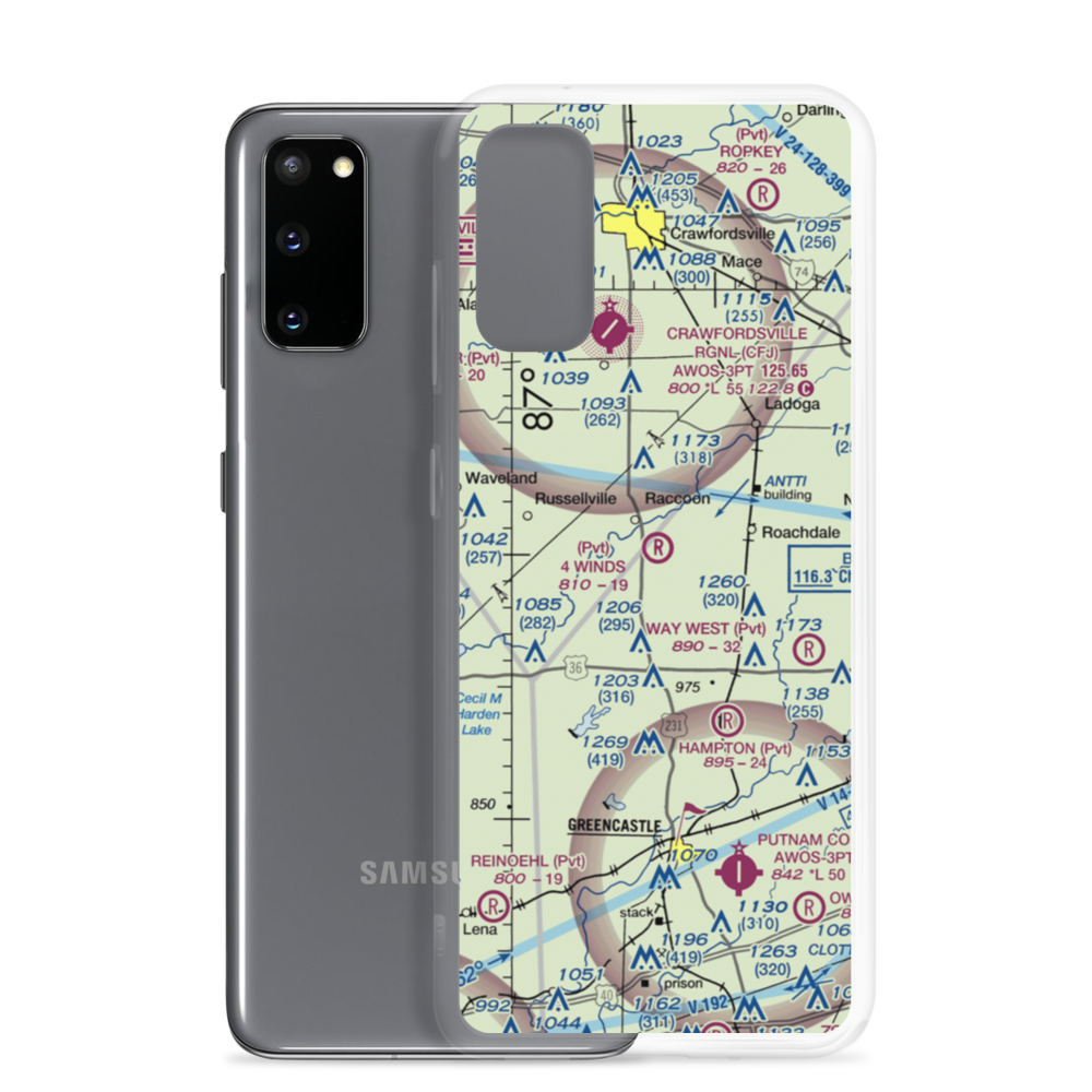 4 Winds Aerodrome (IN45) VFR Sectional Samsung Case Samsung Galaxy S20 model shown