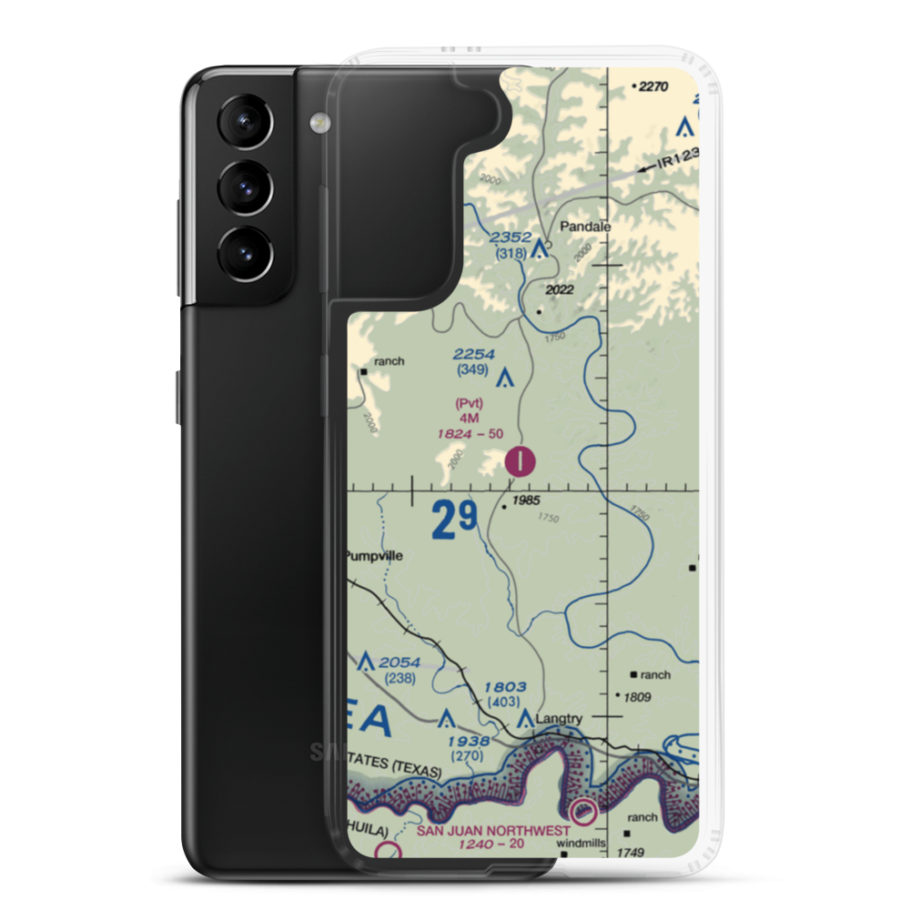 4M Ranch Airfield (48TE) VFR Sectional Samsung Case Samsung Galaxy S21 Plus model shown