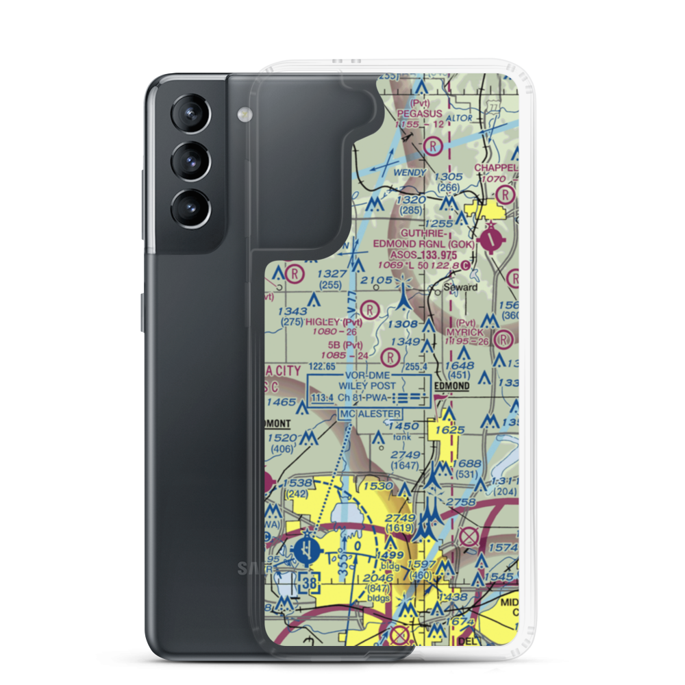 5B Ranch Airport (1OK8) VFR Sectional Samsung Case Samsung Galaxy S21 model shown