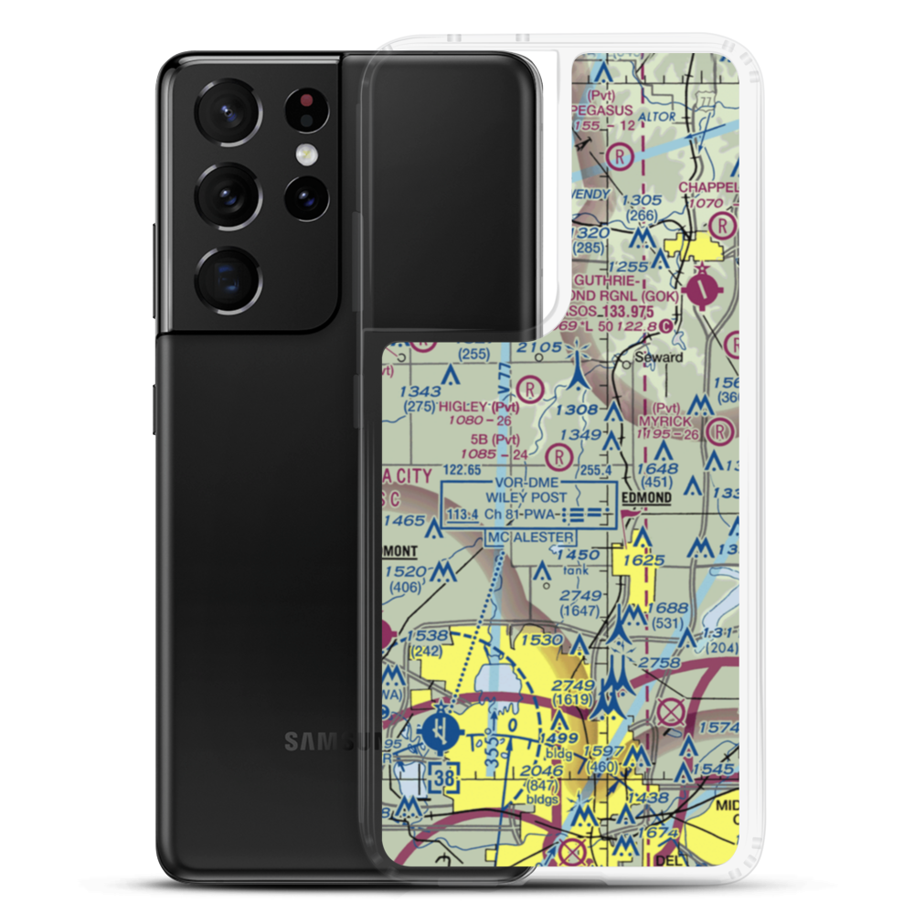 5B Ranch Airport (1OK8) VFR Sectional Samsung Case Samsung Galaxy S21 Ultra model shown
