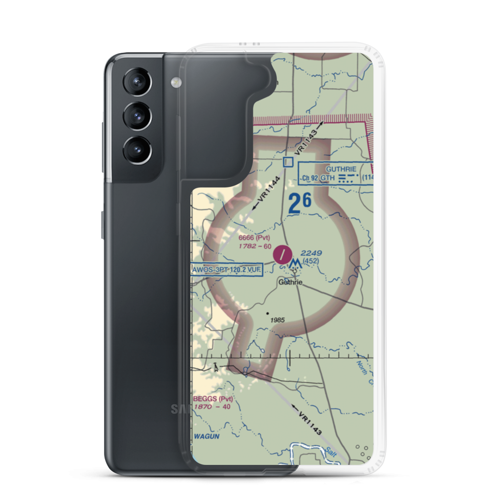 6666 Ranch Airport (6TE6) VFR Sectional Samsung Case Samsung Galaxy S21 model shown