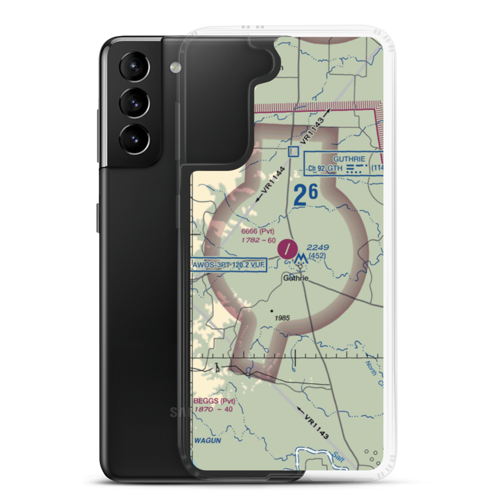 6666 Ranch Airport (6TE6) VFR Sectional Samsung Case Samsung Galaxy S21 Plus model shown