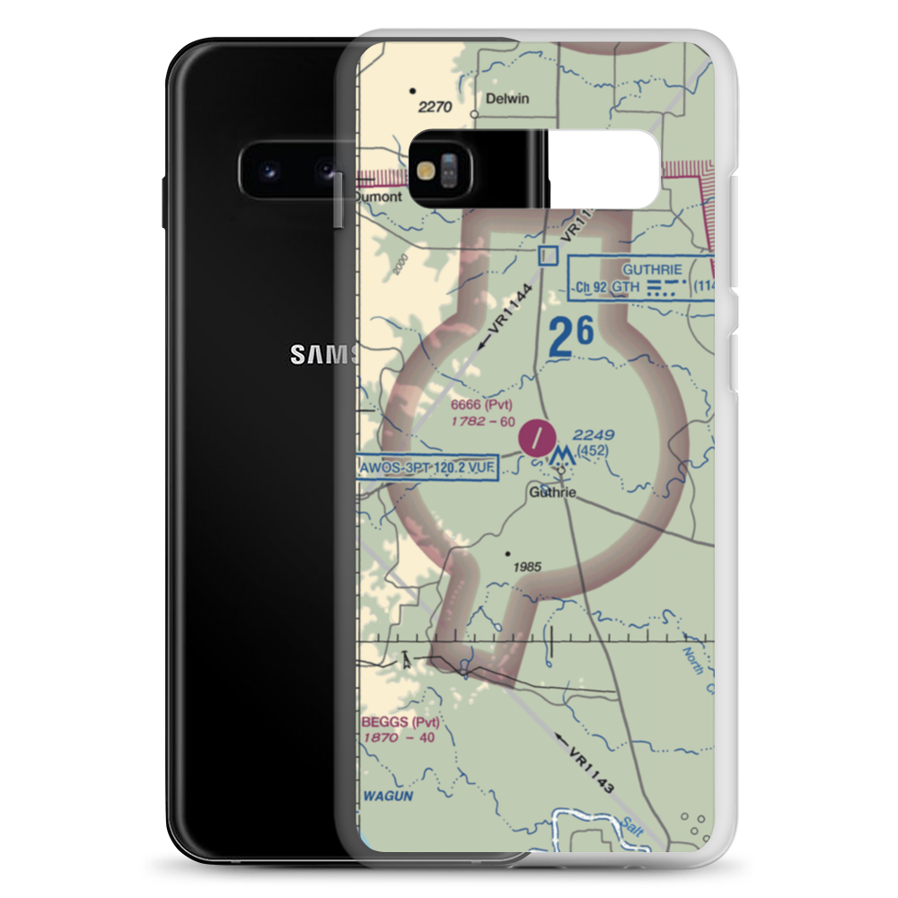 6666 Ranch Airport (6TE6) VFR Sectional Samsung Case Samsung Galaxy S10+ model shown