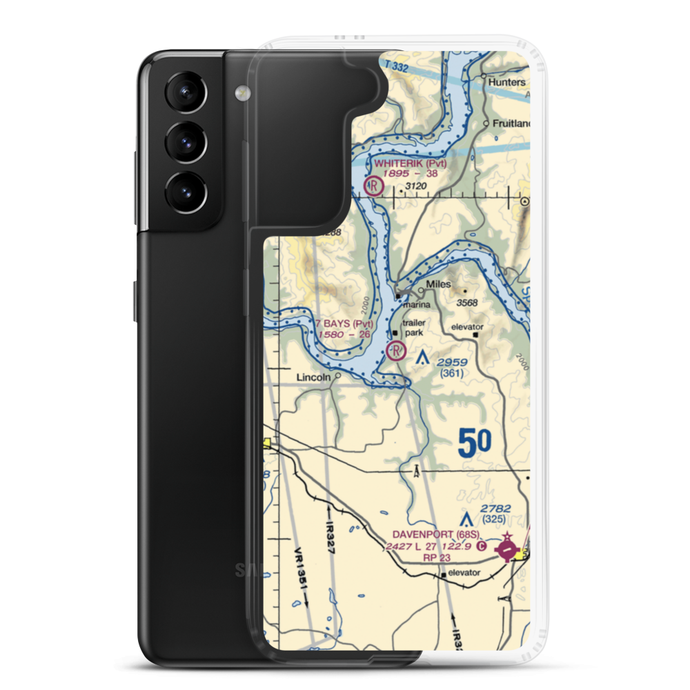 7 Bays Airport (73WA) VFR Sectional Samsung Case Samsung Galaxy S21 Plus model shown