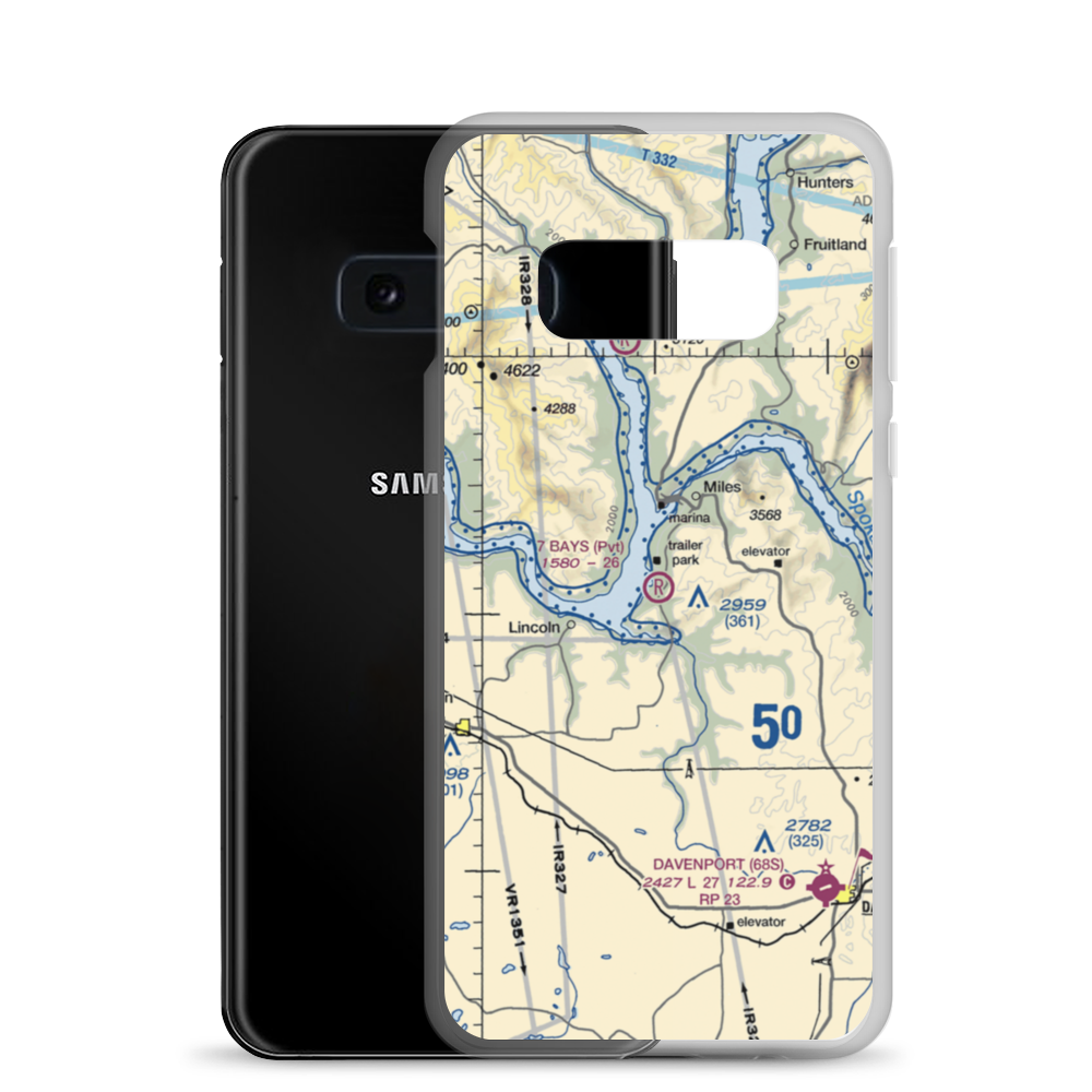 7 Bays Airport (73WA) VFR Sectional Samsung Case Samsung Galaxy S10e model shown