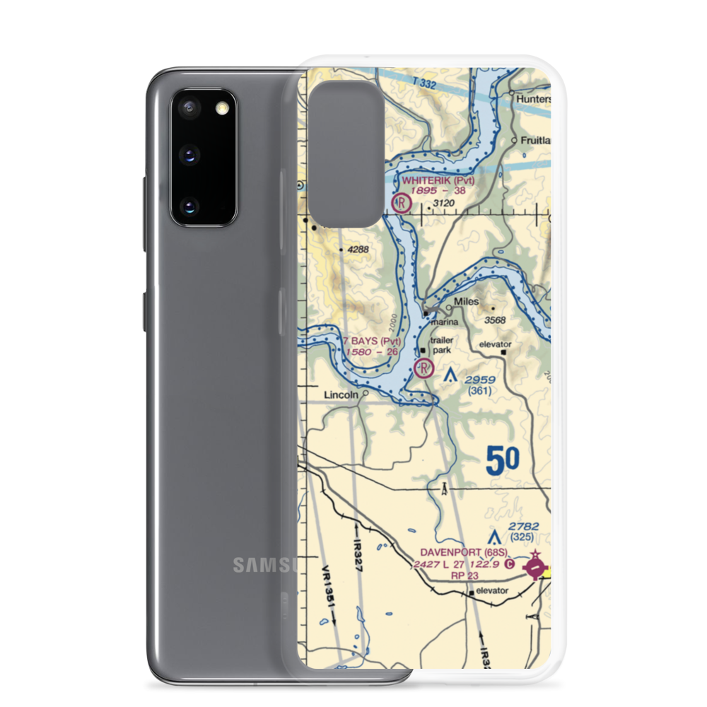 7 Bays Airport (73WA) VFR Sectional Samsung Case Samsung Galaxy S20 model shown
