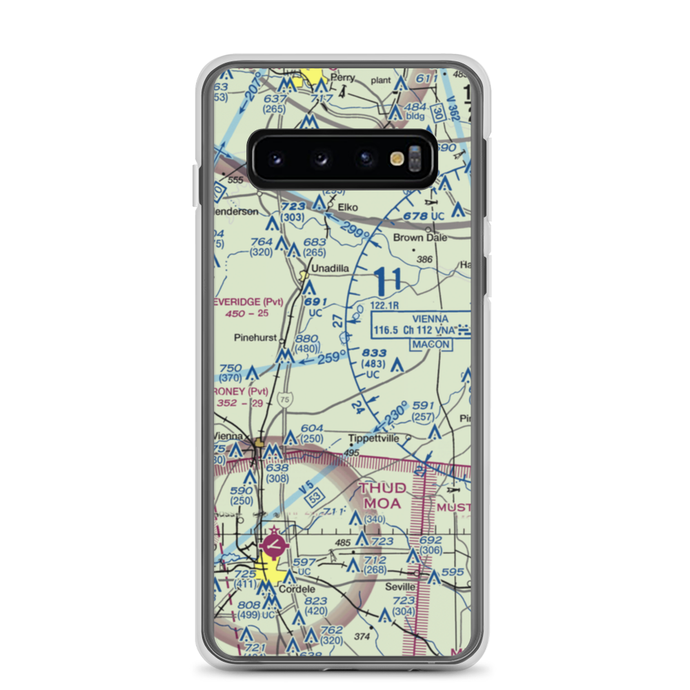A & C AG Aviation Inc (CHAN) VFR Sectional Samsung Case Samsung Galaxy S10 model shown