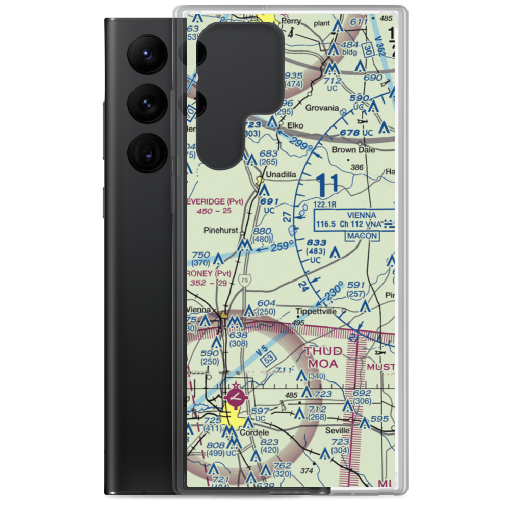 A & C AG Aviation Inc (CHAN) VFR Sectional Samsung Case Samsung Galaxy S22 Ultra model shown