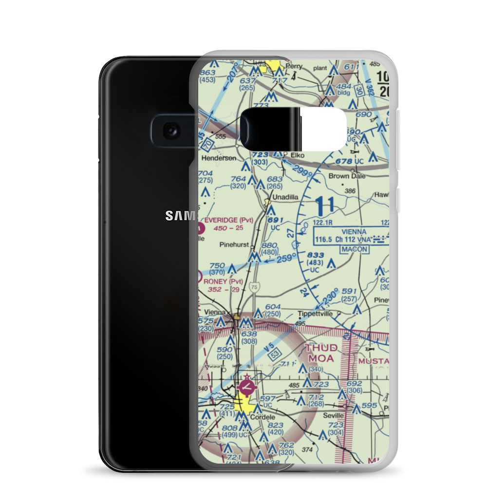 A & C AG Aviation Inc (CHAN) VFR Sectional Samsung Case Samsung Galaxy S10e model shown