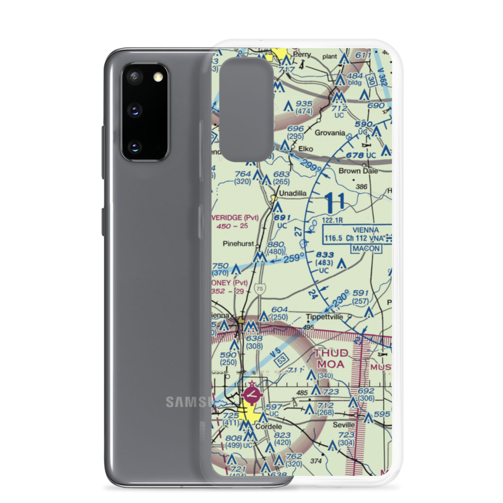 A & C AG Aviation Inc (CHAN) VFR Sectional Samsung Case Samsung Galaxy S20 model shown