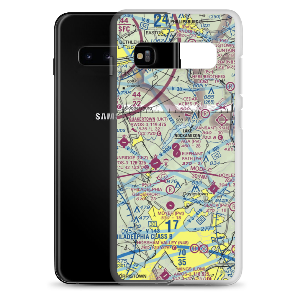 A G A Farms Airport (61PN) VFR Sectional Samsung Case Samsung Galaxy S10+ model shown