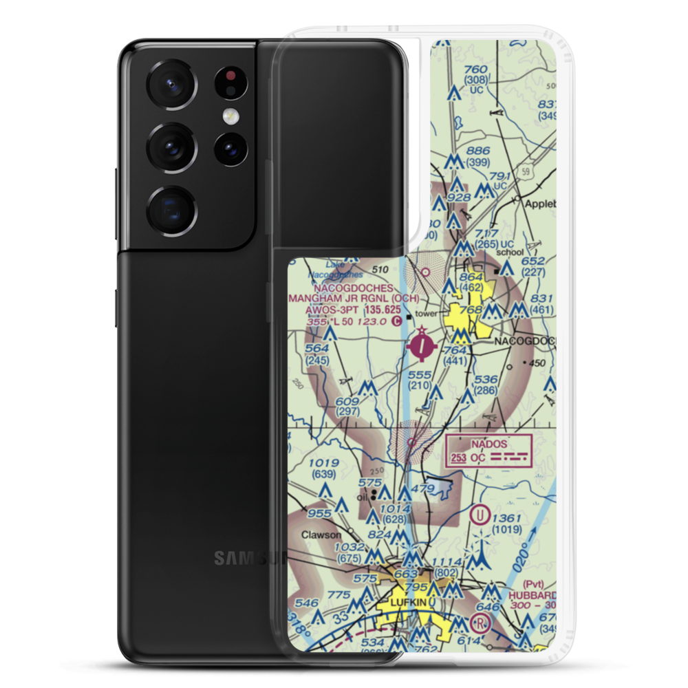 A L Mangham Jr. Regional Airport (OCH) VFR Sectional Samsung Case Samsung Galaxy S21 Ultra model shown