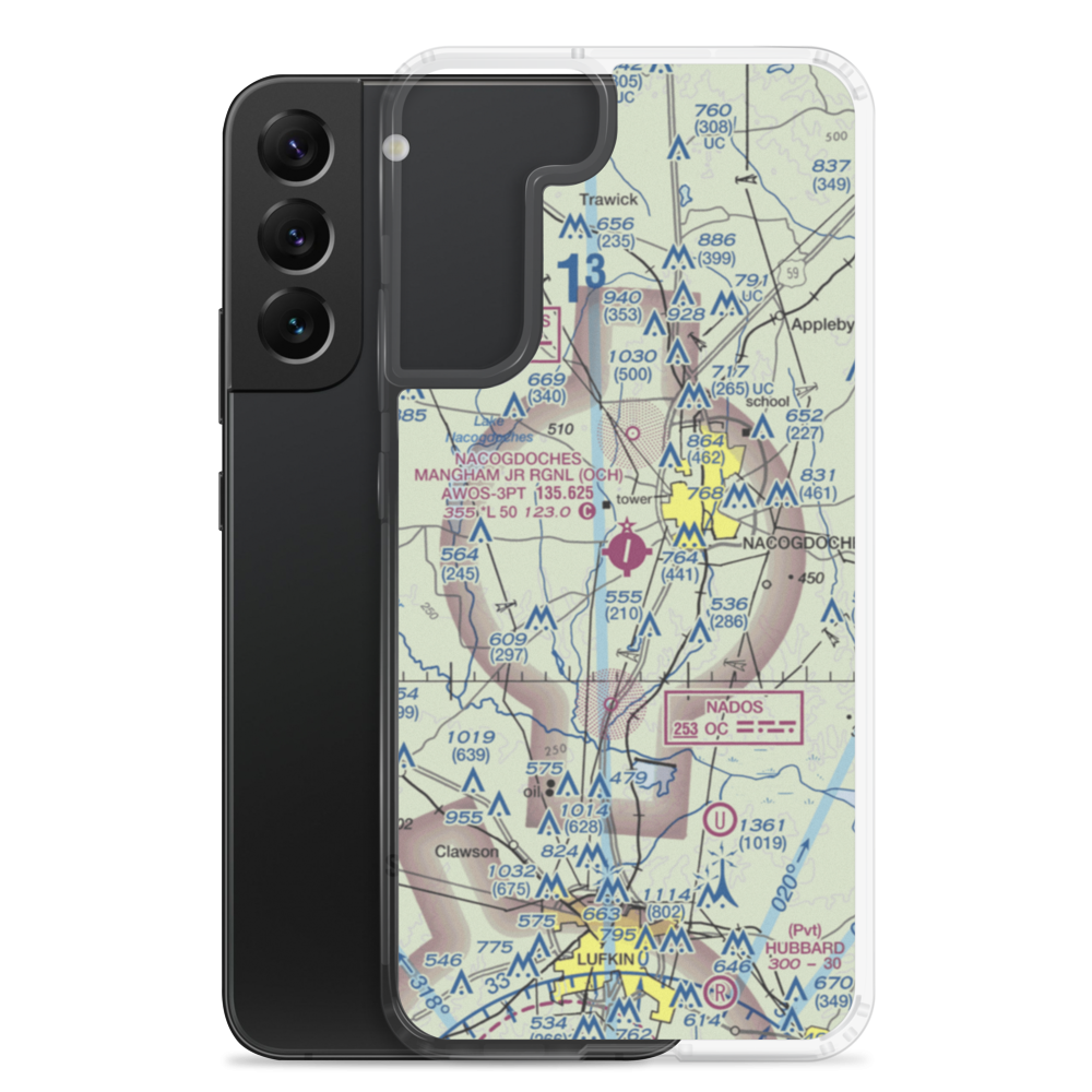 A L Mangham Jr. Regional Airport (OCH) VFR Sectional Samsung Case Samsung Galaxy S22 Plus model shown