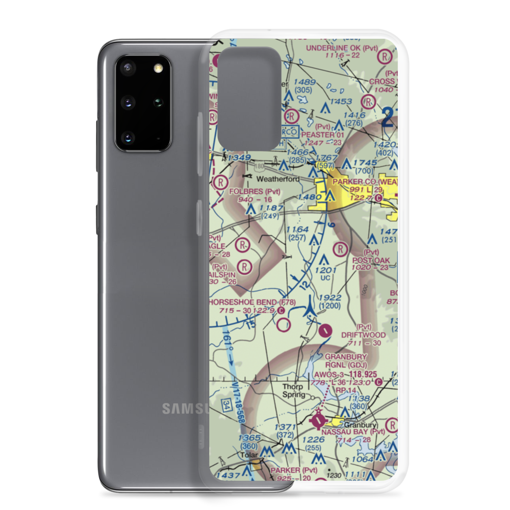 A M I G O For Christ Airport (2TA9) VFR Sectional Samsung Case Samsung Galaxy S20 Plus model shown