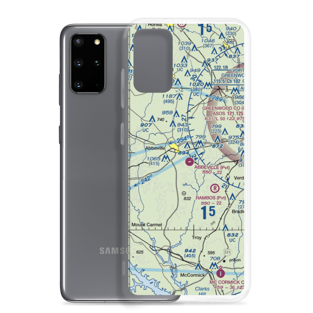 Abbeville Airport (SC81) VFR Sectional Samsung Case Samsung Galaxy S20 Plus model shown
