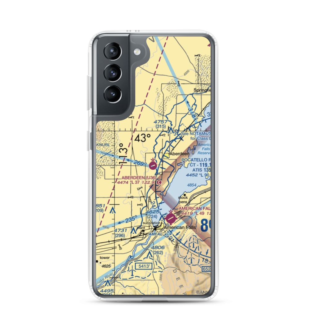 Aberdeen Municipal Airport (U36) VFR Sectional Samsung Case Samsung Galaxy S21 model shown