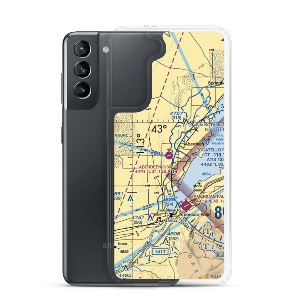Aberdeen Municipal Airport (U36) VFR Sectional Samsung Case Samsung Galaxy S21 model shown