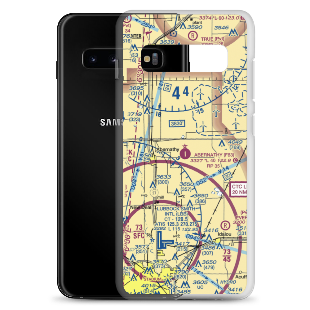 Abernathy Municipal Airport (F83) VFR Sectional Samsung Case Samsung Galaxy S10+ model shown
