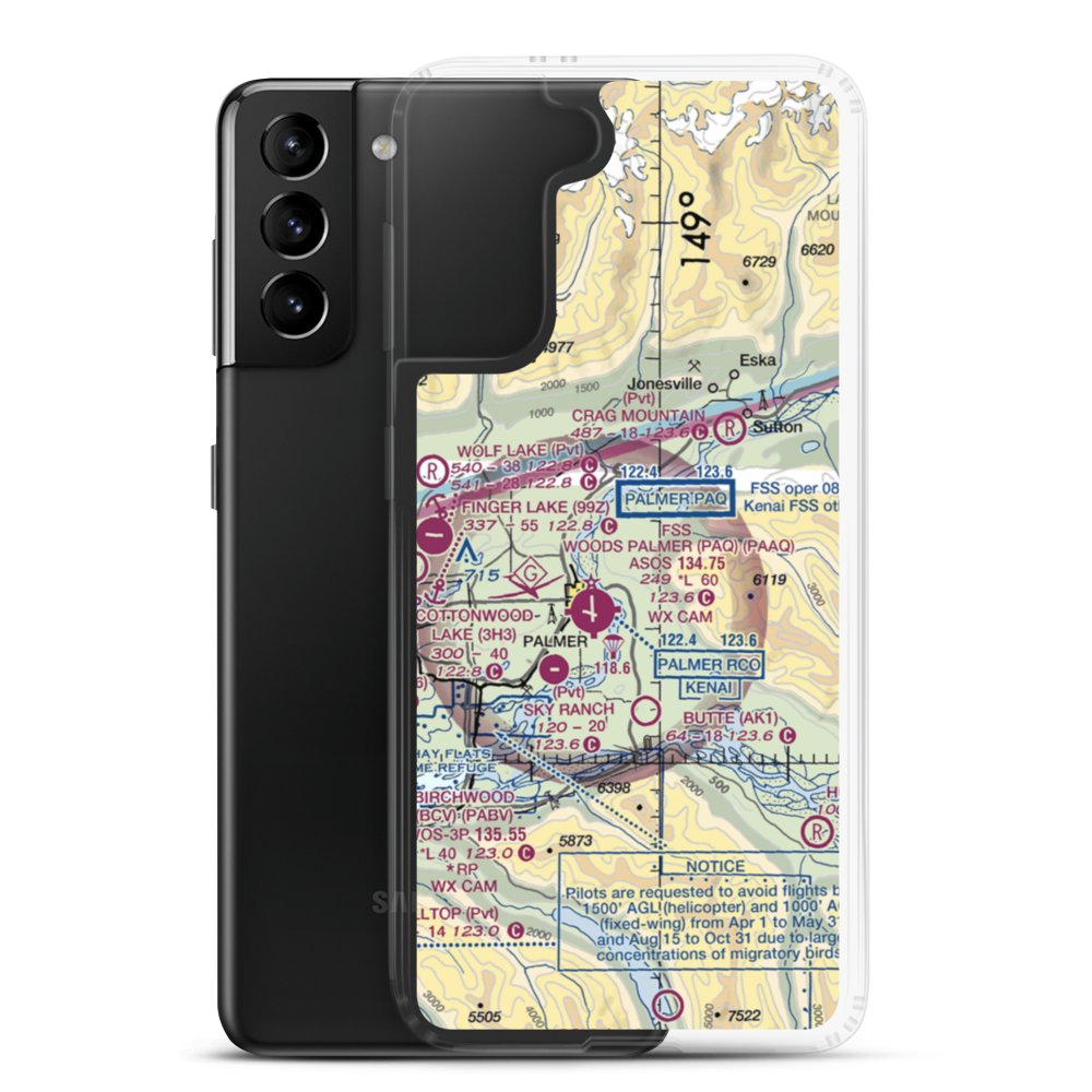 Abi Airport (AK46) VFR Sectional Samsung Case Samsung Galaxy S21 Plus model shown