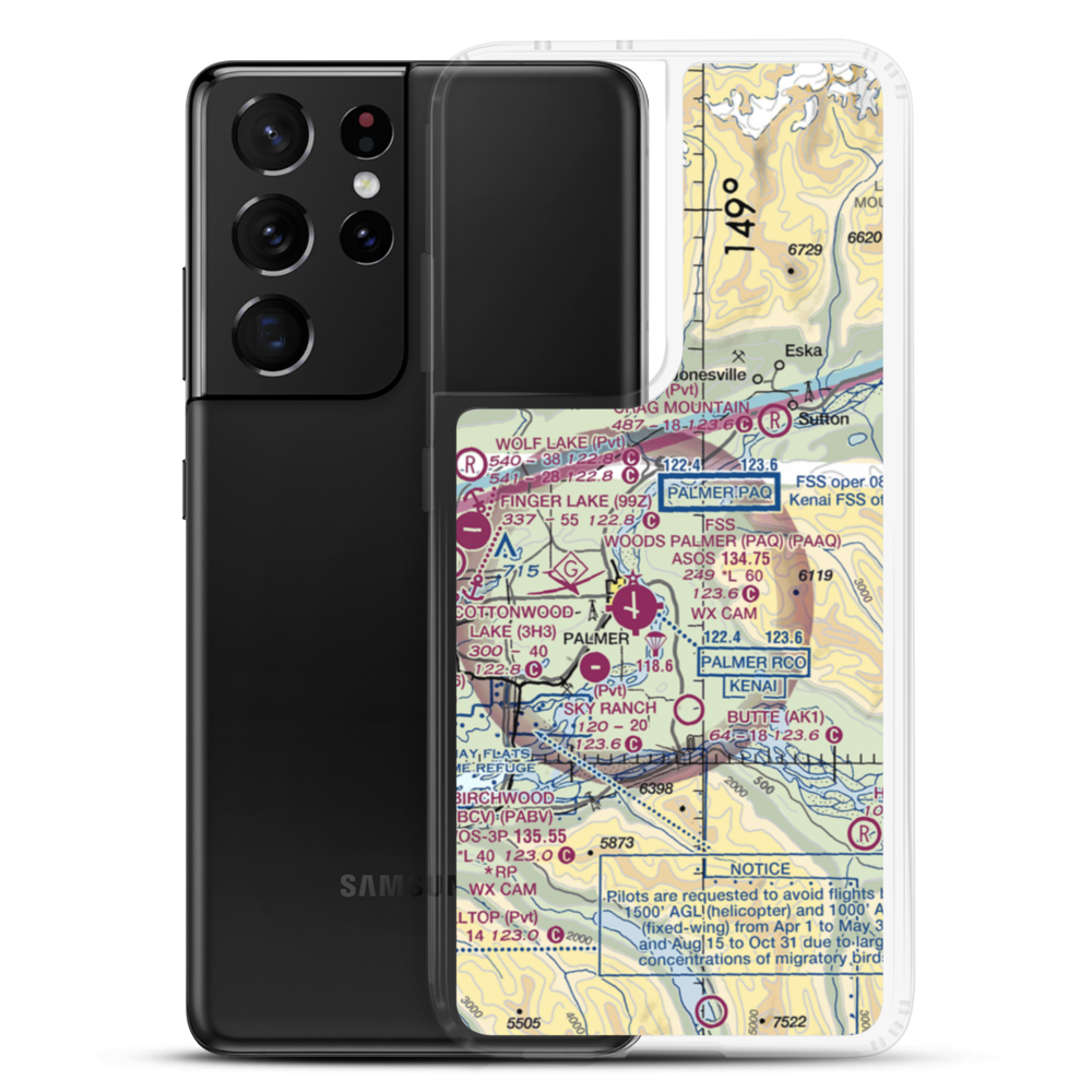 Abi Airport (AK46) VFR Sectional Samsung Case Samsung Galaxy S21 Ultra model shown