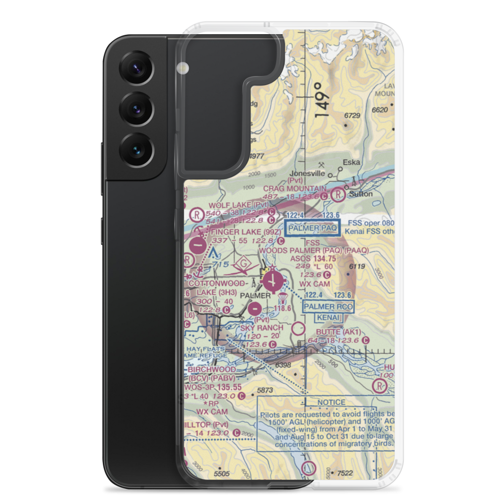Abi Airport (AK46) VFR Sectional Samsung Case Samsung Galaxy S22 Plus model shown