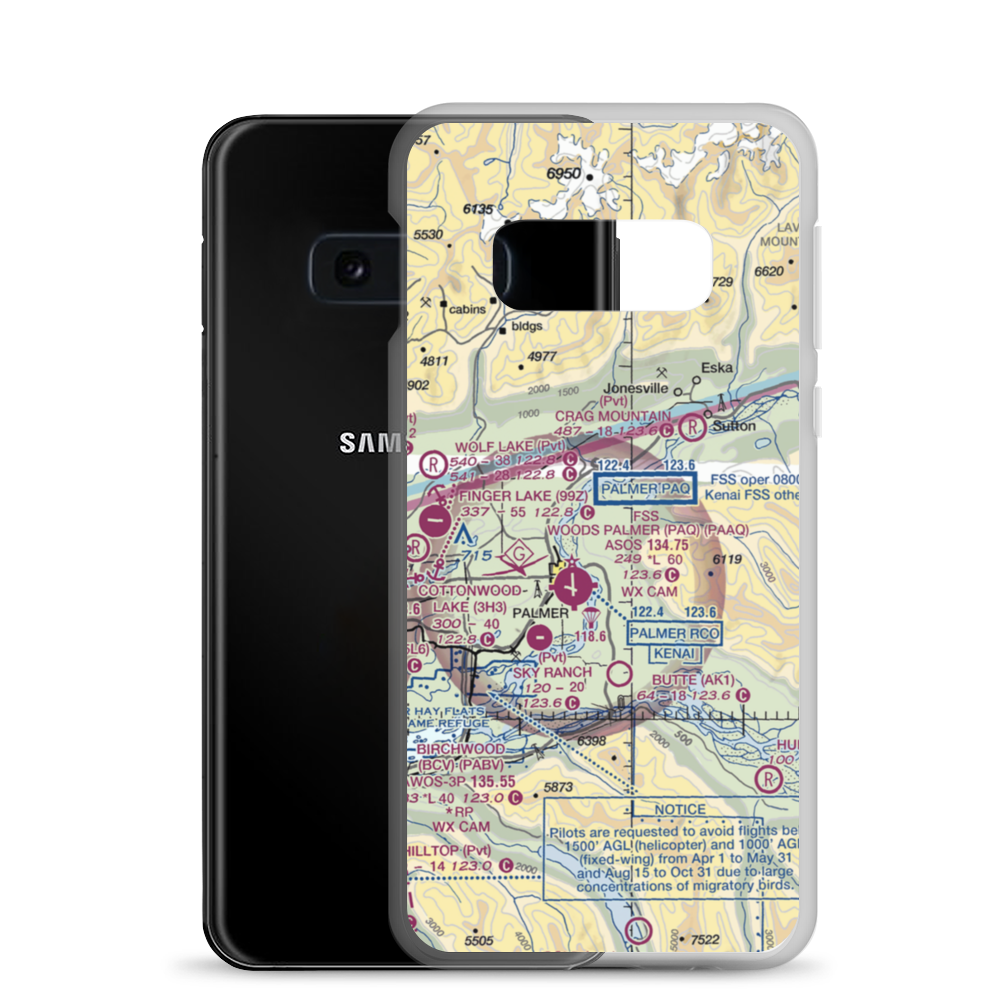 Abi Airport (AK46) VFR Sectional Samsung Case Samsung Galaxy S10e model shown