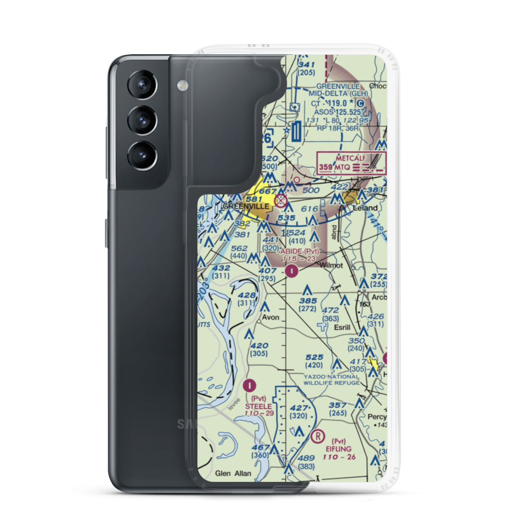 Abide Airpark (MS30) VFR Sectional Samsung Case Samsung Galaxy S21 model shown
