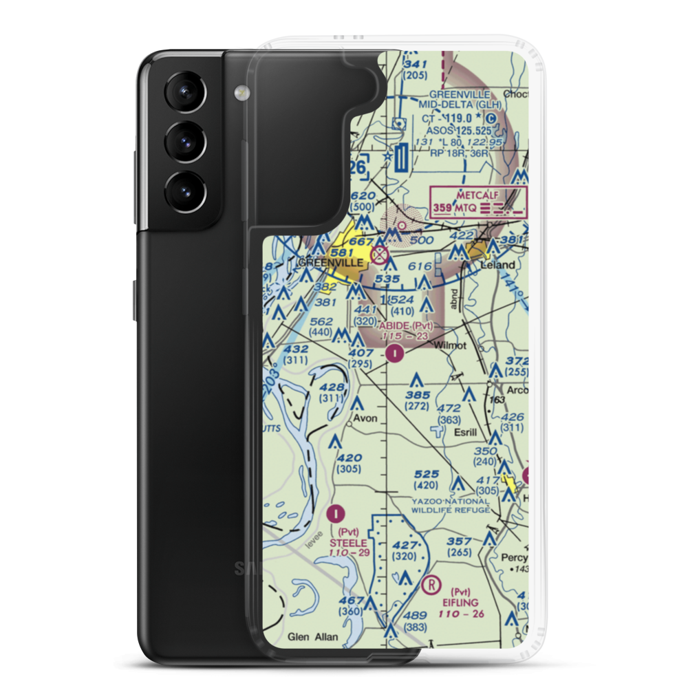 Abide Airpark (MS30) VFR Sectional Samsung Case Samsung Galaxy S21 Plus model shown