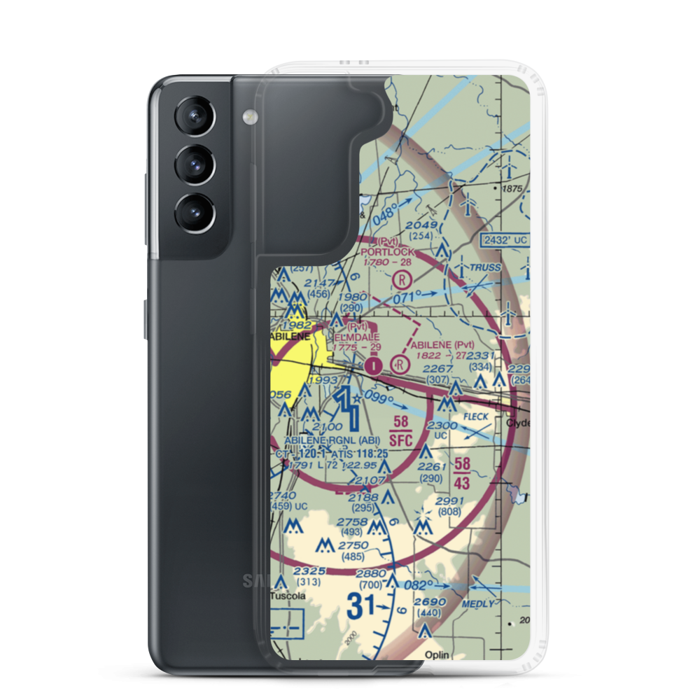 Abilene Executive Airpark (TX00) VFR Sectional Samsung Case Samsung Galaxy S21 model shown
